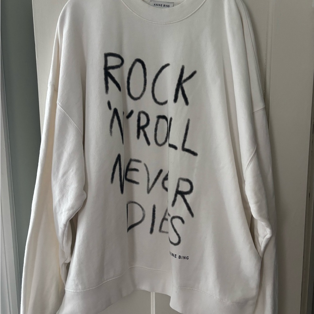 Anine Bing Cream Rock 'N' Roll Sweater